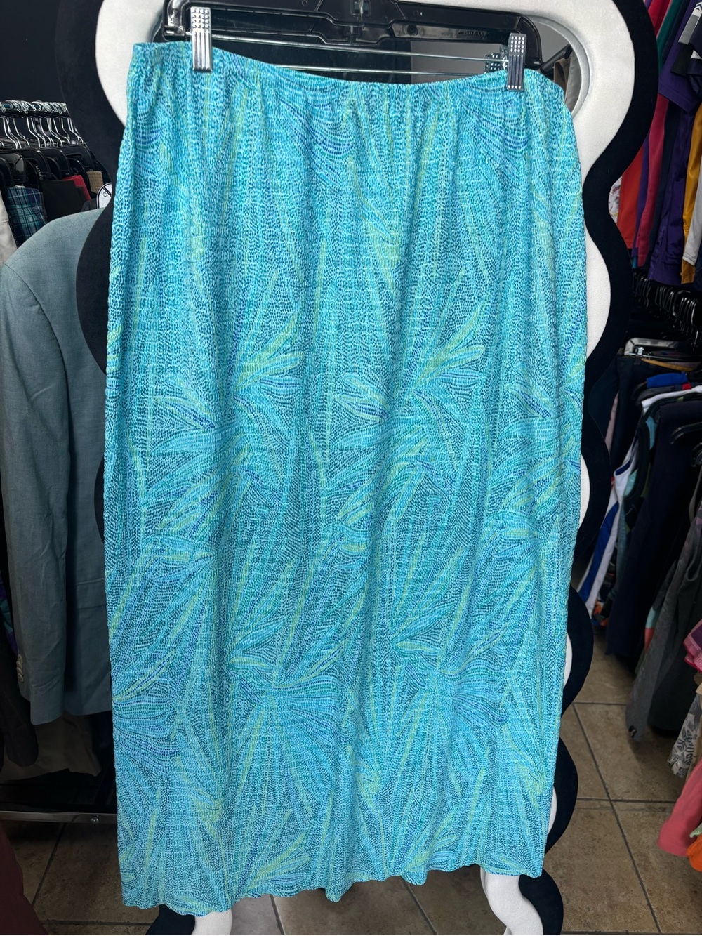 RAFAEL Turquoise & Aqua Printed Swim Sarong Skirt